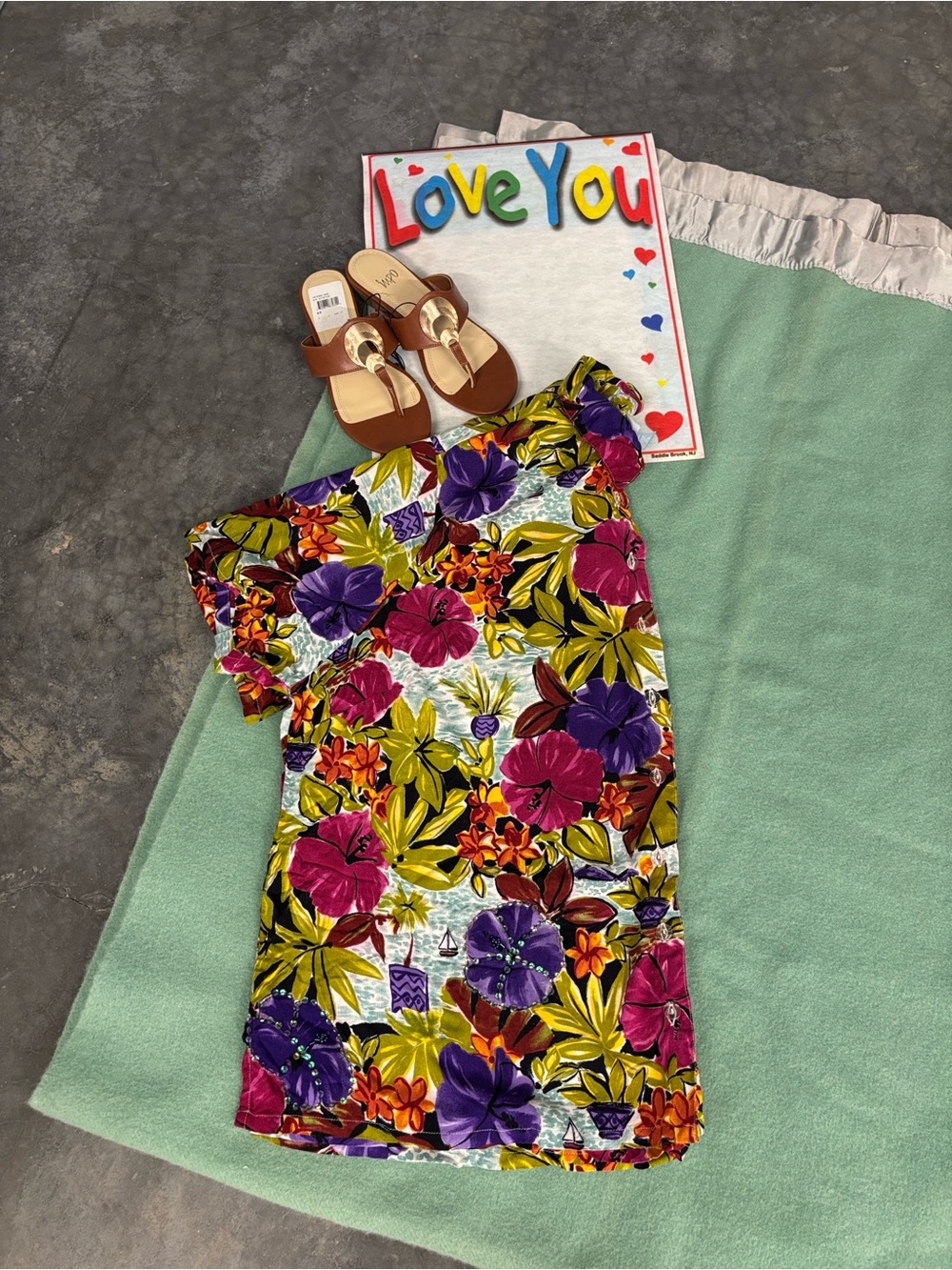 Liz & Me Floral Hawaiian Button-Up Shirt - Multicolor Bold Vibrant Tropical 3X - Picture 16 of 16